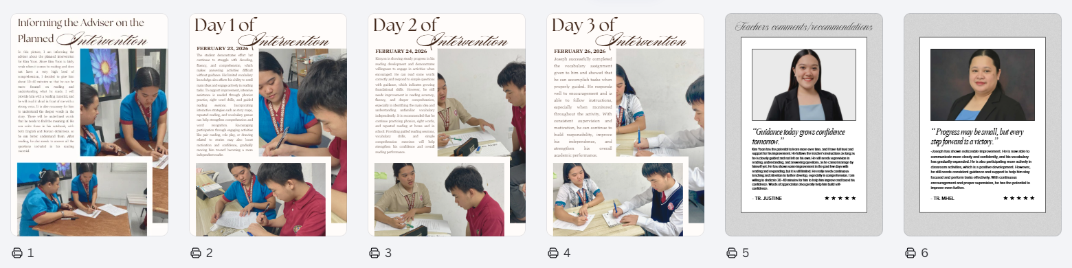 Student Intervention Report Series